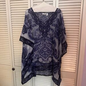 CHICOS Blue Patterned Women's Top